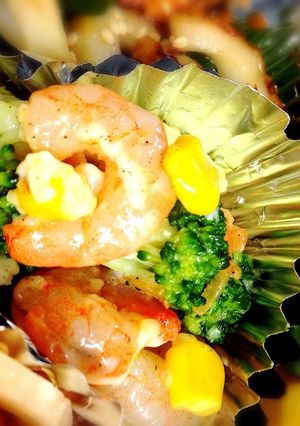 簡単弁当ブロッコリーとえびの粉チーズ炒め-レシピのメイン写真