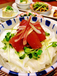 漬けマグロとふわとろ山かけ丼-レシピのメイン写真