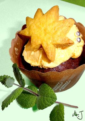 黄のチョコバナナケーキ　蜂蜜クリーム-レシピのメイン写真