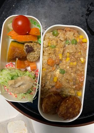 全てレンジ簡単洋風ウスター炒飯弁当-レシピのメイン写真