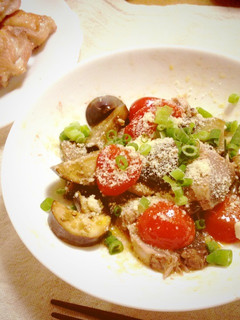 トマトと茄子でイタリアン鰹のタタキ-レシピのメイン写真
