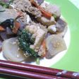 鶏肉と野菜のゴマ味噌炒め ナッツ入り