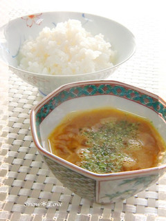 卵かけご飯。山葵の風味。なめ茸+-レシピのメイン写真