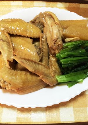 圧力鍋で手羽先と大根のニンニク醤油煮-レシピのメイン写真