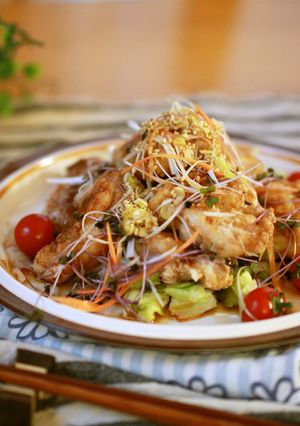 居酒屋風☆ポン酢で鶏のから揚げネギソース-レシピのメイン写真