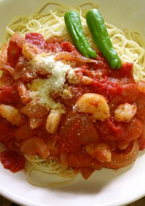 エビとトマトのパスタ(仮)スパゲティー-レシピのメイン写真