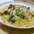 海老とチンゲン菜のあんかけ焼きそば
