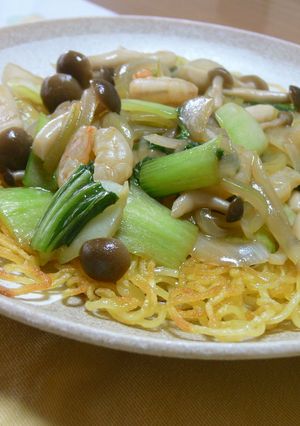 海老とチンゲン菜のあんかけ焼きそば-レシピのメイン写真