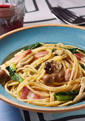 きのことベーコンの白だしパスタ-レシピのメイン写真