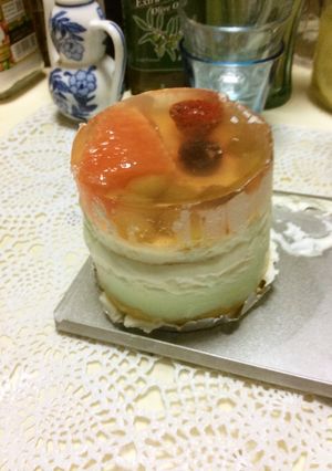 卵１個でつくる　『フルーツムースケーキ』-レシピのメイン写真