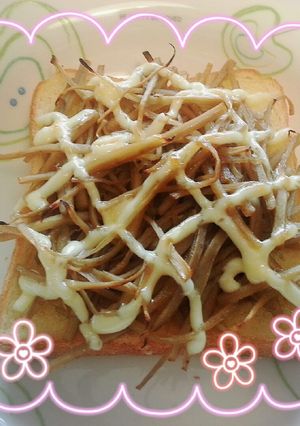 惣菜パン!キンピラトースト朝食おやつ-レシピのメイン写真