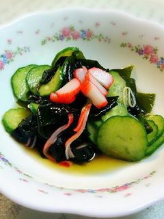 すし酢+酢醤油♥きゅうりとワカメの酢の物-レシピのメイン写真