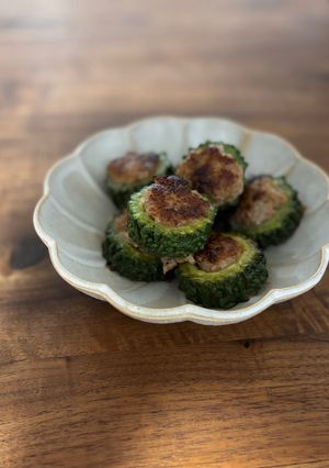 ゴーヤーの肉詰め、梅味噌風味-レシピのメイン写真