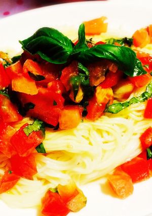 トマトとバジルの冷製パスタ-レシピのメイン写真