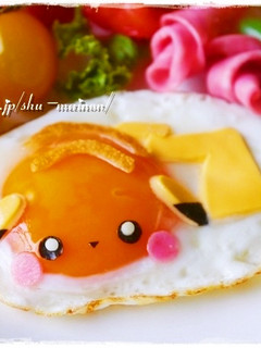 目玉焼きアートdeピカチュウ☆キャラ弁-レシピのメイン写真