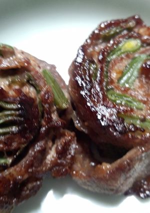 いんげんと牛肉の巻き巻きロールステーキ-レシピのメイン写真