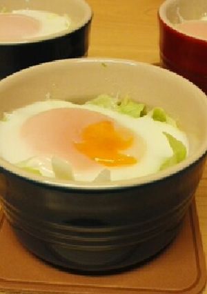 とろーり卵とキャベツのココット-レシピのメイン写真