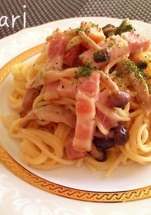 15分!ベーコンの旨み&旬のきのこパスタ-レシピのメイン写真