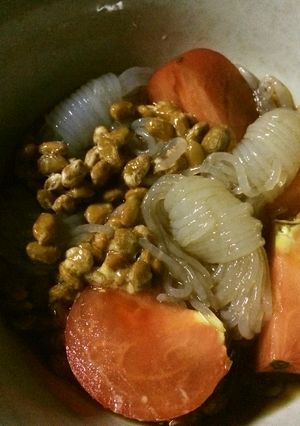 ダイエットに！トマトと糸コンの簡単夕食-レシピのメイン写真