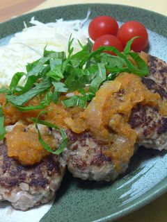 れんこんバーグ☆野菜たっぷりソース-レシピのメイン写真