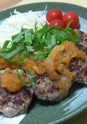 れんこんバーグ☆野菜たっぷりソース-レシピのメイン写真