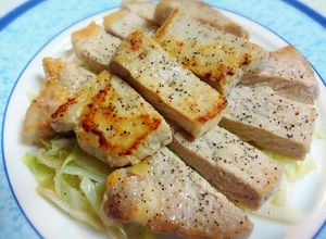 とんかつ用豚ロース厚切りのポークソテー-レシピのメイン写真