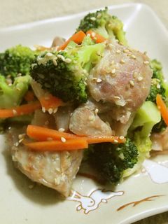 鶏肉とブロッコリーのごま味噌炒め-レシピのメイン写真
