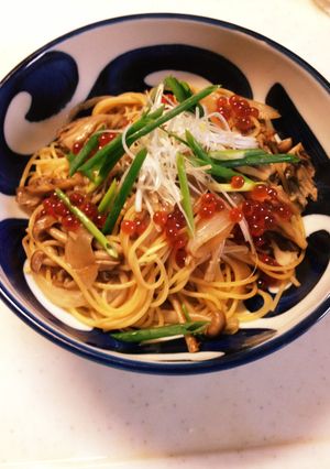 秋☆きのこたっぷり和風パスタいくらのせ-レシピのメイン写真