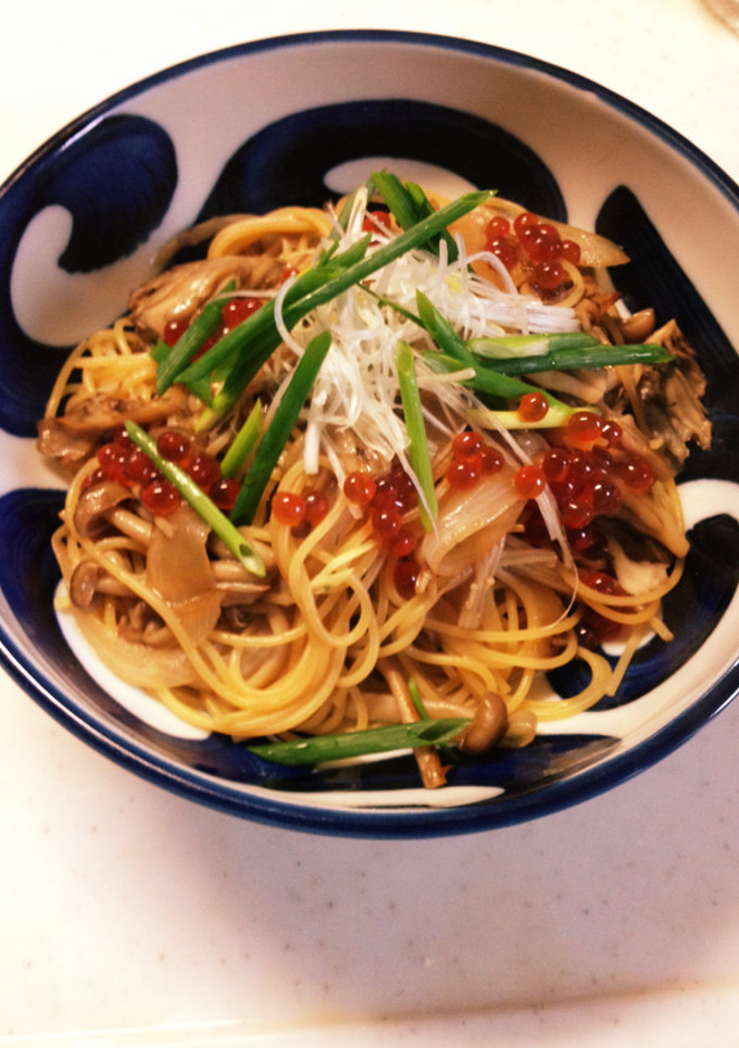 秋☆きのこたっぷり和風パスタいくらのせ-レシピのメイン写真