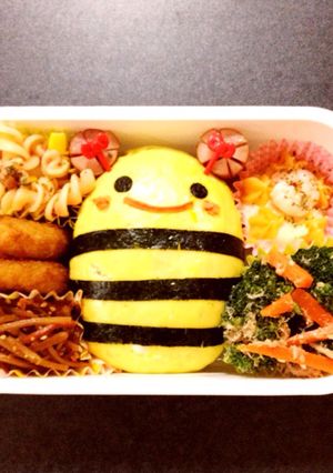 キャラ弁 ハチ？イモムシ？-レシピのメイン写真