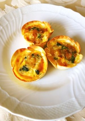 餃子の皮で☆ほうれん草のミニキッシュ-レシピのメイン写真