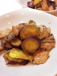 鶏肉とさつまいもときのこの甘辛炒め-レシピのメイン写真