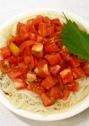 そうめんトマトやまなめスープ-レシピのメイン写真