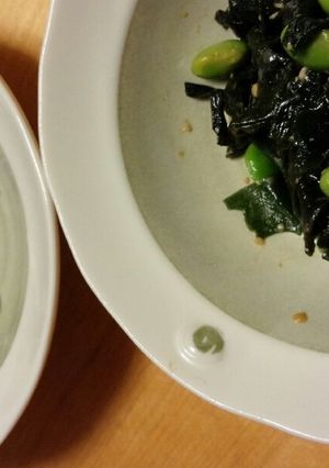 サッと！ワカメと枝豆の味噌からしあえ-レシピのメイン写真