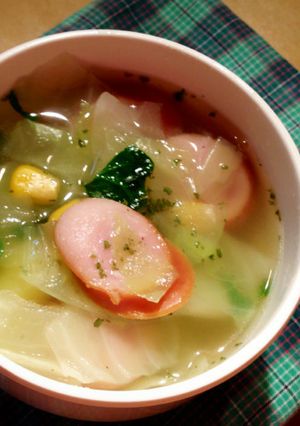 超簡単 コンソメ野菜スープ♪-レシピのメイン写真