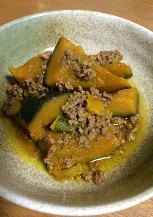 ほっこり♡カボチャと合挽き肉の煮物-レシピのメイン写真