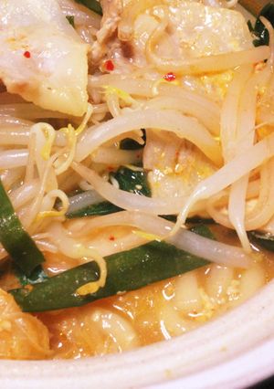 豚キムチ鍋焼きうどん-レシピのメイン写真