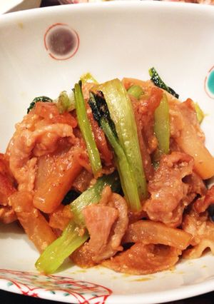 小松菜大量消費！大根と豚肉との味噌炒め-レシピのメイン写真