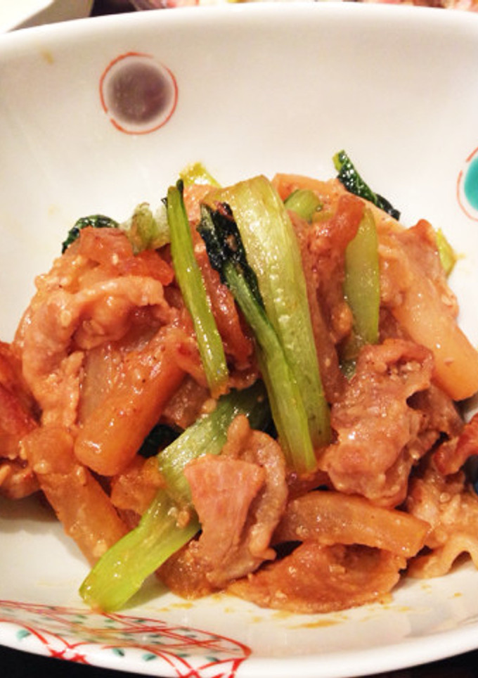 小松菜大量消費！大根と豚肉との味噌炒め-レシピのメイン写真