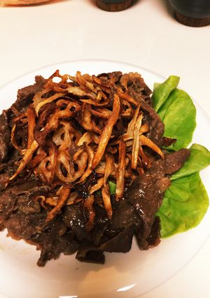 カリカリ根菜と牛肉の甘辛和え-レシピのメイン写真