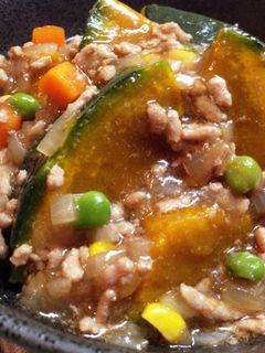 かぼちゃの豚ひき肉そぼろあん煮-レシピのメイン写真