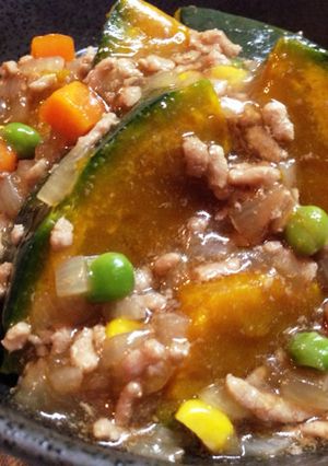 かぼちゃの豚ひき肉そぼろあん煮-レシピのメイン写真