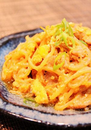 簡単❀豚コマ肉ともやしのオイマヨ卵とじ❀-レシピのメイン写真