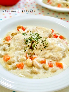 コトコト♡チキンと大豆のミルク煮-レシピのメイン写真