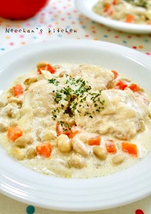 コトコト♡チキンと大豆のミルク煮-レシピのメイン写真