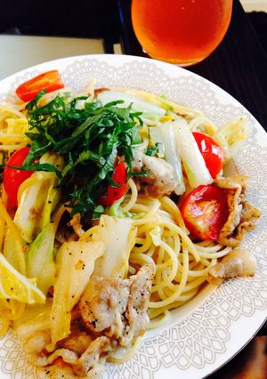 白菜 トマト 豚肉 パスタ-レシピのメイン写真