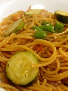 夏野菜のトマト スパゲティ♬-レシピのメイン写真