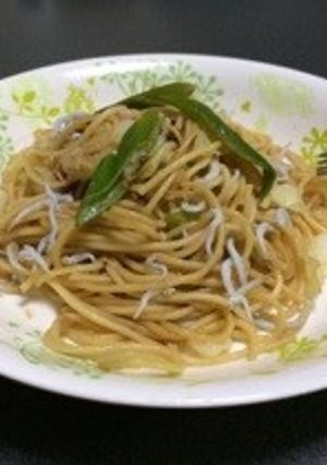 和風醤油パスタ（シラスと長葱乗せ）-レシピのメイン写真