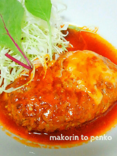 簡単*卵無*ふわふわ煮込み豆腐ハンバーグ-レシピのメイン写真