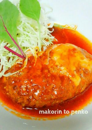 簡単＊卵無＊ふわふわ煮込み豆腐ハンバーグ-レシピのメイン写真